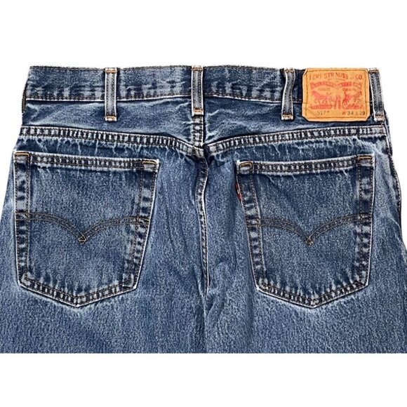 Levi’s 517 Red Tab Bootcut Jeans 34x29 Medium Wash - Picture 8 of 9